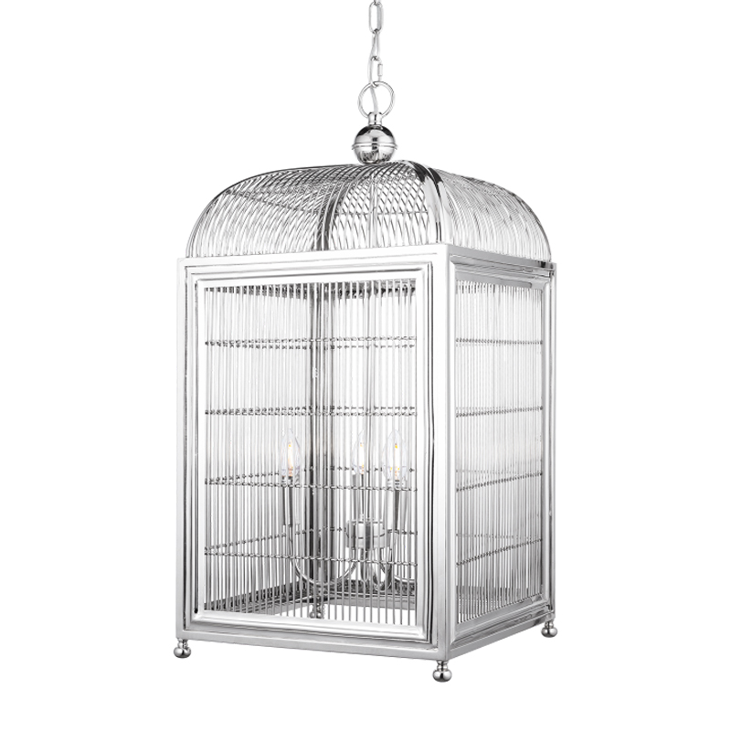 Люстра клетка Bird cage chrome Lantern Falcon Хром в Саратове | Loft Concept 