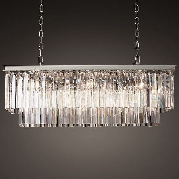 Люстра RH 1920S ODEON CLEAR GLASS FRINGE nickel Хром в Саратове | Loft Concept 