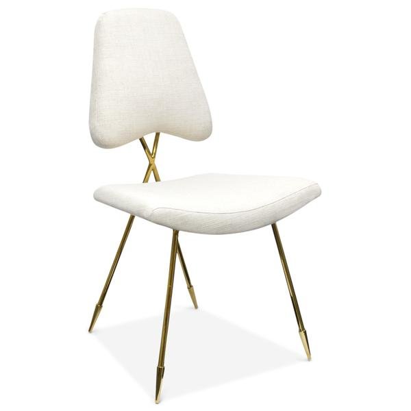 Стул Jonathan Adler Maxime Dining stool Бежево-серый Золотой в Саратове | Loft Concept 