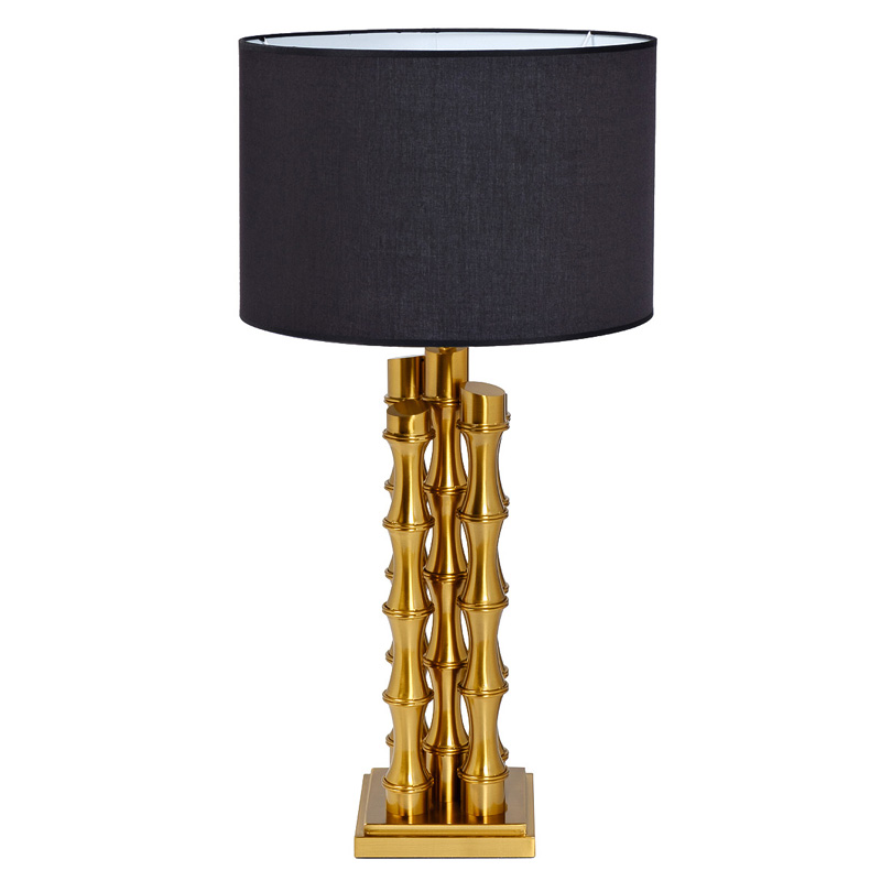 Настольная лампа с Черным Абажуром Damian Gold Table Lamp Глянцевое золото Черный в Саратове | Loft Concept 