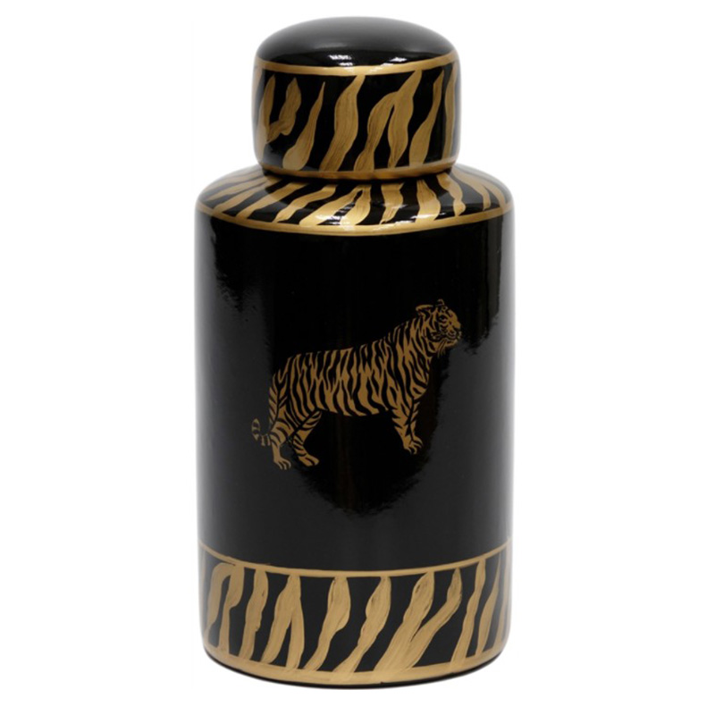 Ваза Tiger Vase black and gold Черный Золотой в Саратове | Loft Concept 