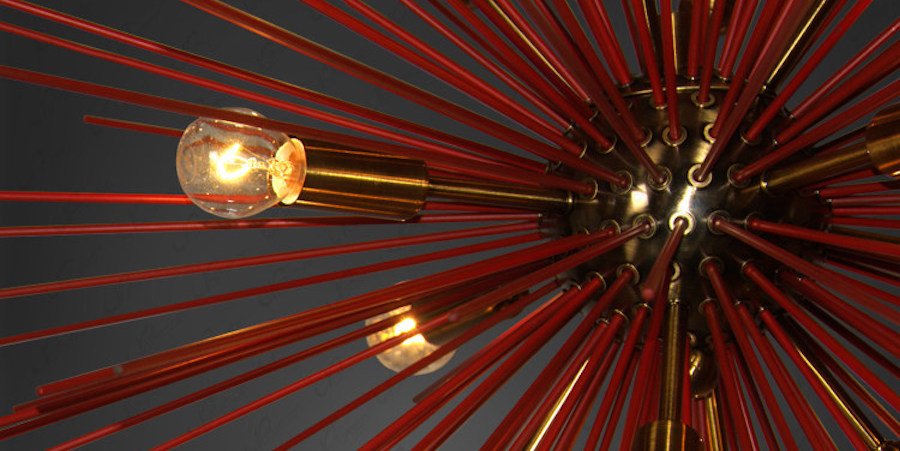 Люстра ASTRA Chandelier Sputnik Red and Brass Люстра ASTRA Chandelier Sputnik Red and Brass - Loft-Concept в Саратове