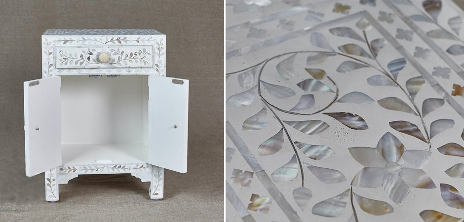 Тумба инкрустация перламутром Inlaid Bone Soft pearl Тумба инкрустация перламутром Inlaid Bone Soft pearl - Loft-Concept в Саратове