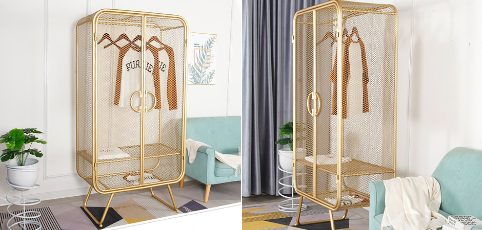 Шкаф Rhombic Grid Wardrobe Gold Шкаф Rhombic Grid Wardrobe Gold - Loft-Concept в Саратове