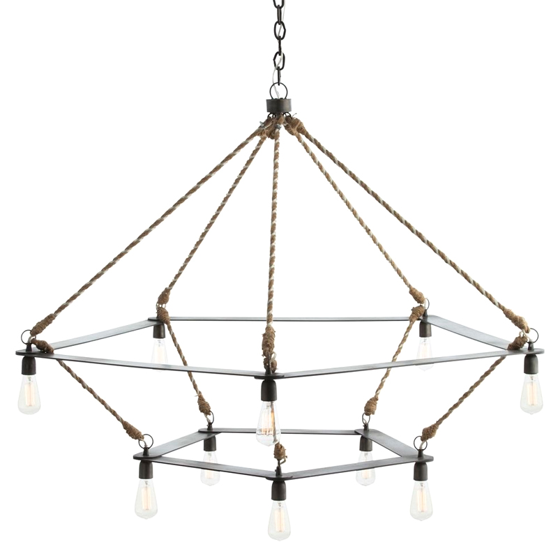 Люстра Arteriors MCINTYRE TWO TIERED CHANDELIER Черный Серый в Саратове | Loft Concept 