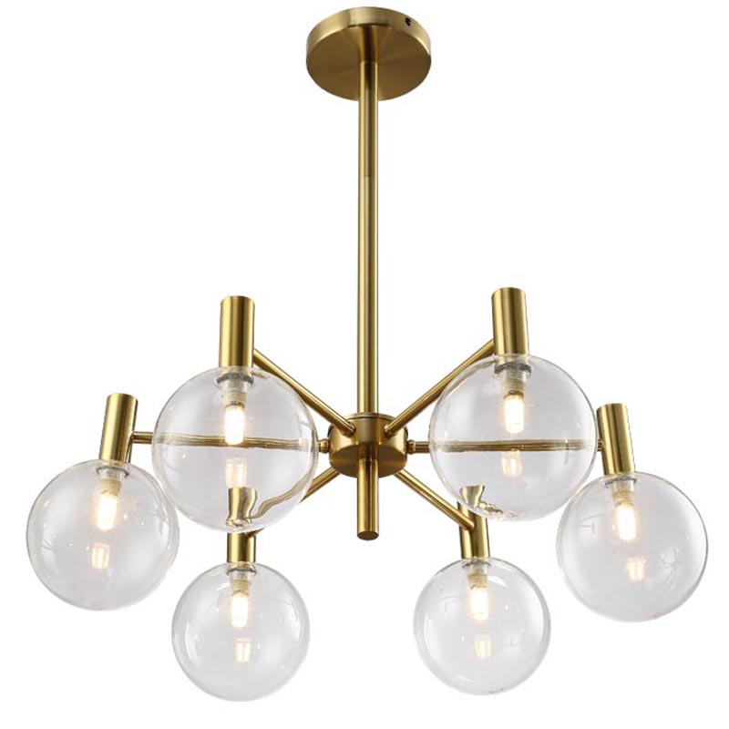 Люстра Holevier Chandelier 6 lamp Золотой в Саратове | Loft Concept 