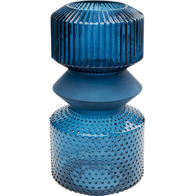 Ваза Geometric Blue Glass Vase 36 Синий в Саратове | Loft Concept 