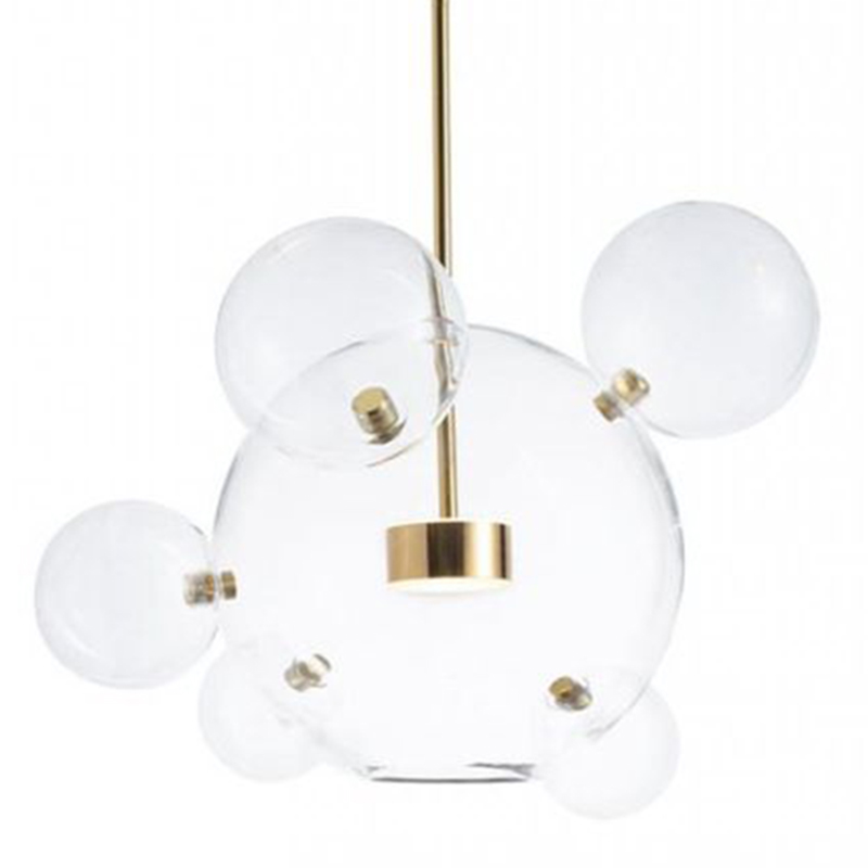 Подвесной Светильник Giopato & Coombes Bollr Pendant 6 BUBBLE LAMP золото Белый Золотой Прозрачное Стекло в Саратове | Loft Concept 