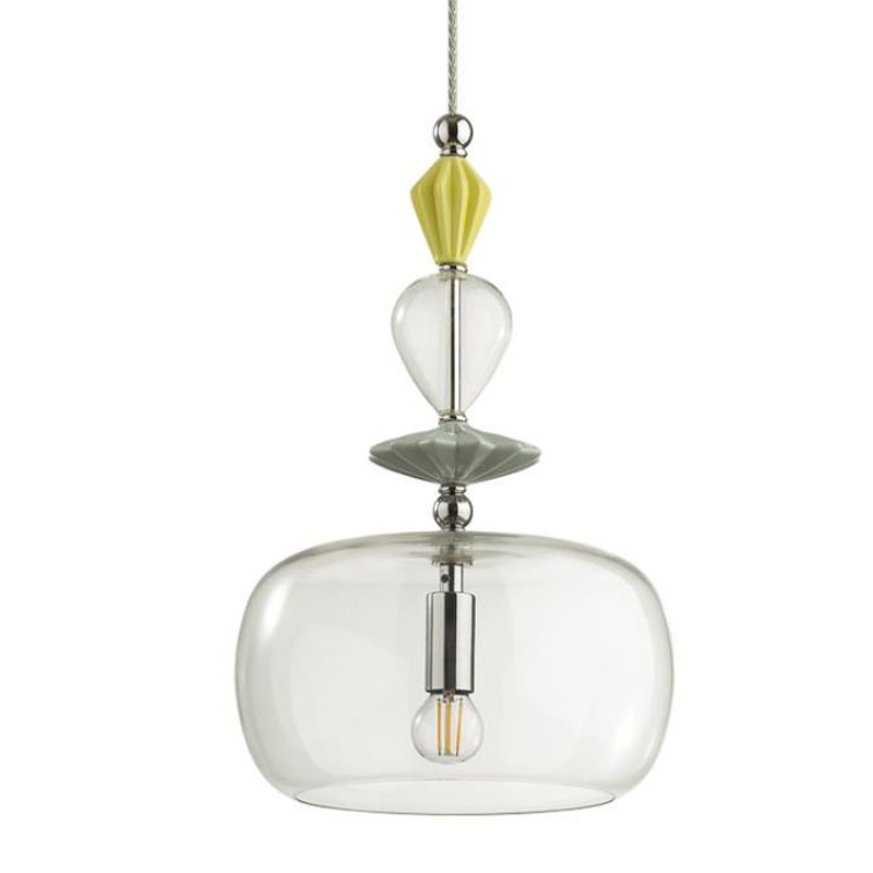 Подвесной светильник Iris Glas hanging lamp candy A chrome Прозрачное Стекло Прозрачный желтый Голубой Хром Прозрачный зеленый в Саратове | Loft Concept 