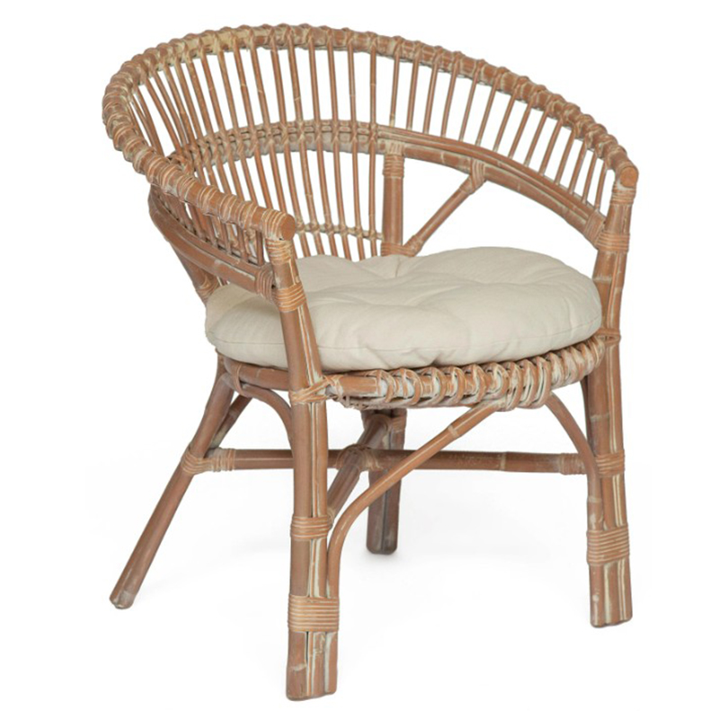 Уличное кресло Rauno Wicker Chair Бежевый Белый в Саратове | Loft Concept 