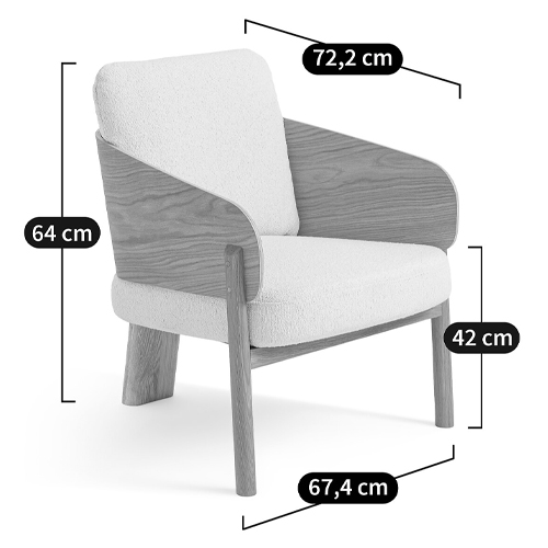 Кресло с каркасом из массива дуба Gallin Chair Boucle в Саратове