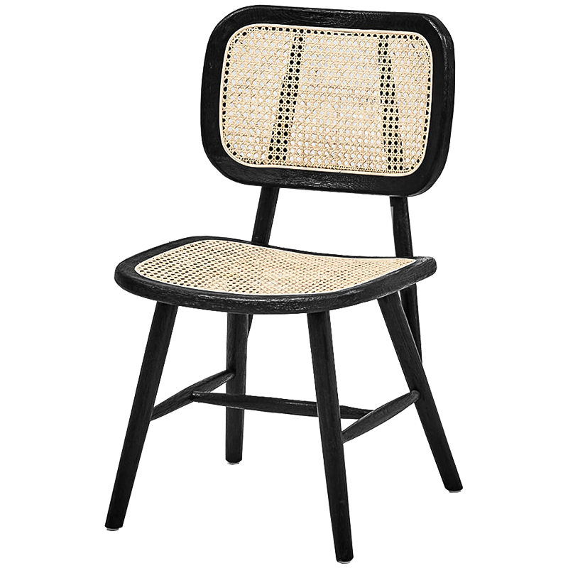 Стул Stiana Rattan Stool Черный Бежевый в Саратове | Loft Concept 