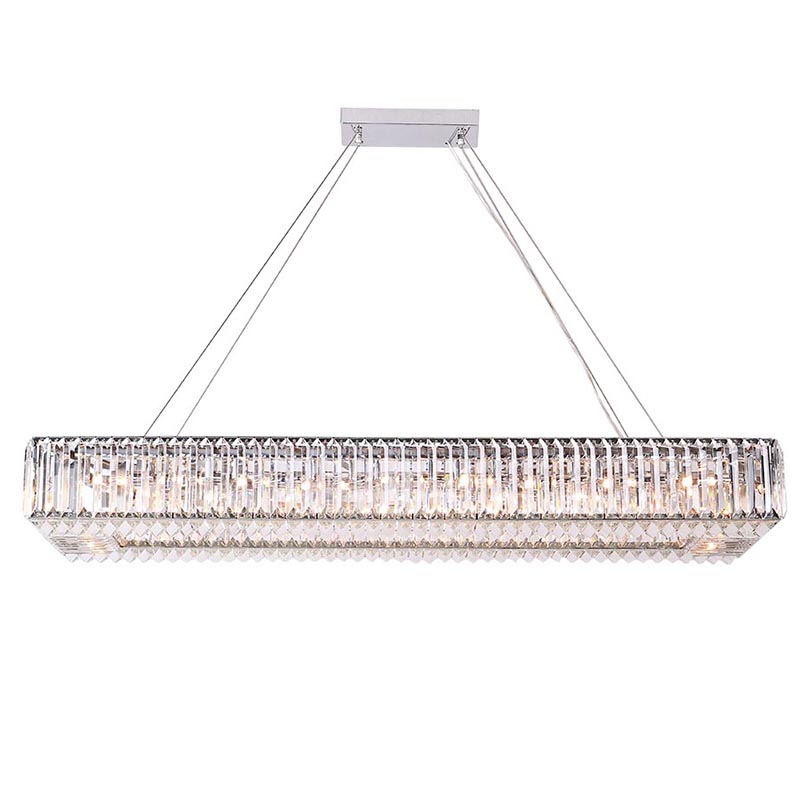 Люстра Darleen Crystal Nickel Rectangular Chandelier Никель Прозрачный (Transparent) в Саратове | Loft Concept 