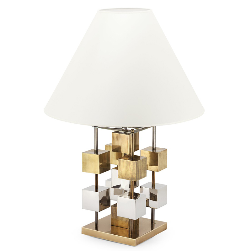 Настольная лампа TABLE LAMP DOB GLAM Белый Латунь Хром в Саратове | Loft Concept 