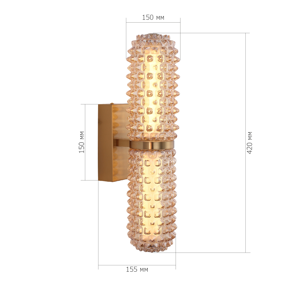 Бра с факутрным стеклянным плафоном Шампань Sonora в Саратове