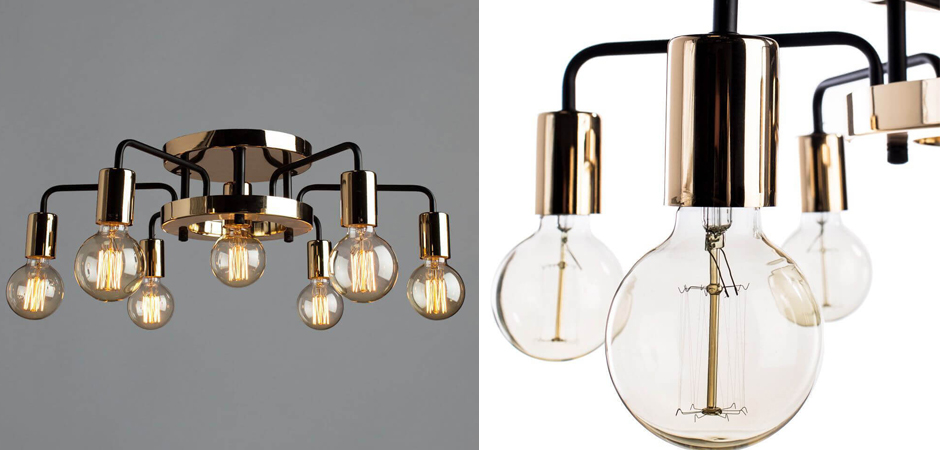 Потолочный светильник Loft Industrial Glossy Gold Ceiling Потолочный светильник Loft Industrial Glossy Gold Ceiling - Loft-Concept в Саратове