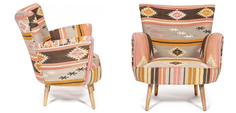 Кресло KELIM Pattern Brown Chair II Кресло KELIM Pattern Brown Chair II - Loft-Concept в Саратове