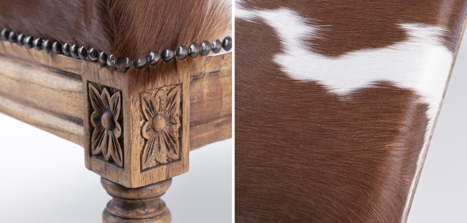 Пуф коричневая натуральная шкура Louie Cowhide Ottoman Пуф коричневая натуральная шкура Louie Cowhide Ottoman - Loft-Concept в Саратове