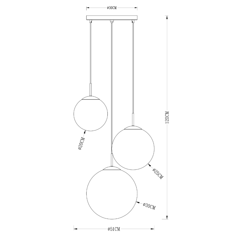 Люстра Ball Sunrise Pendant lamp smok 3 плафона в Саратове