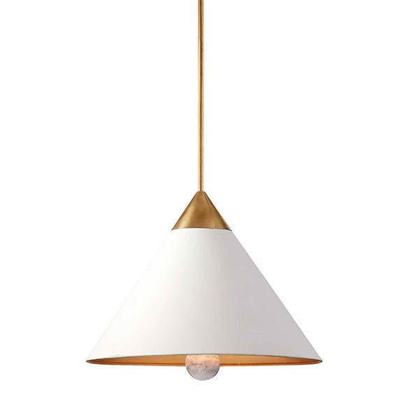 Подвесной светильник Cleo Pendant Brass & White Латунь Белый в Саратове | Loft Concept 