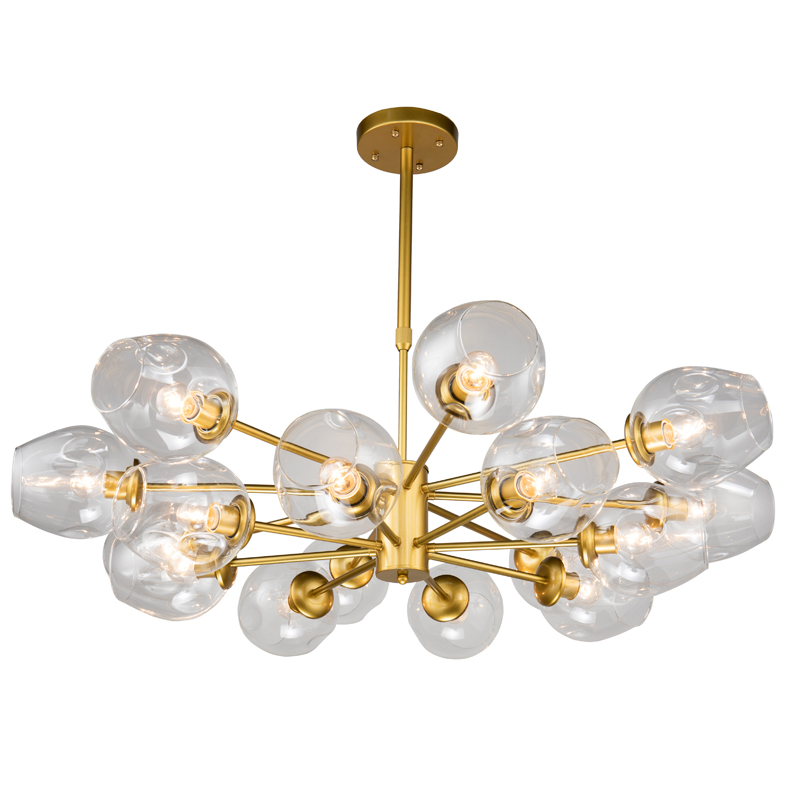 Люстра Branching Bubble Chandelier gold 16 Глянцевое золото Прозрачный в Саратове | Loft Concept 