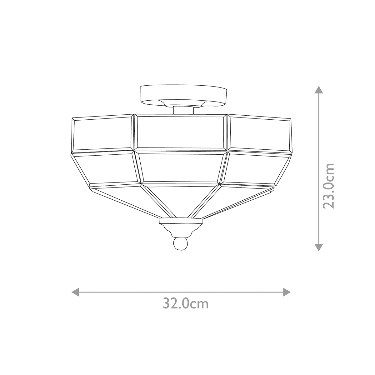 Потолочный светильник шестигранной формы с прозрачными стеклянным плафоном Elstead Lighting в Саратове