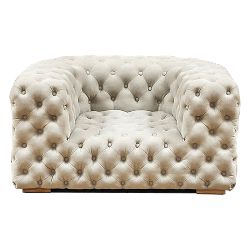 Кресло Soho Tufted Milk Armchair Молочный в Саратове | Loft Concept 