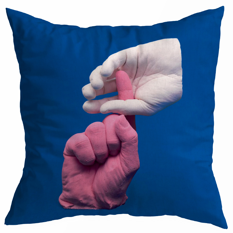 Декоративная подушка Seletti Cushion Hands Синий в Саратове | Loft Concept 