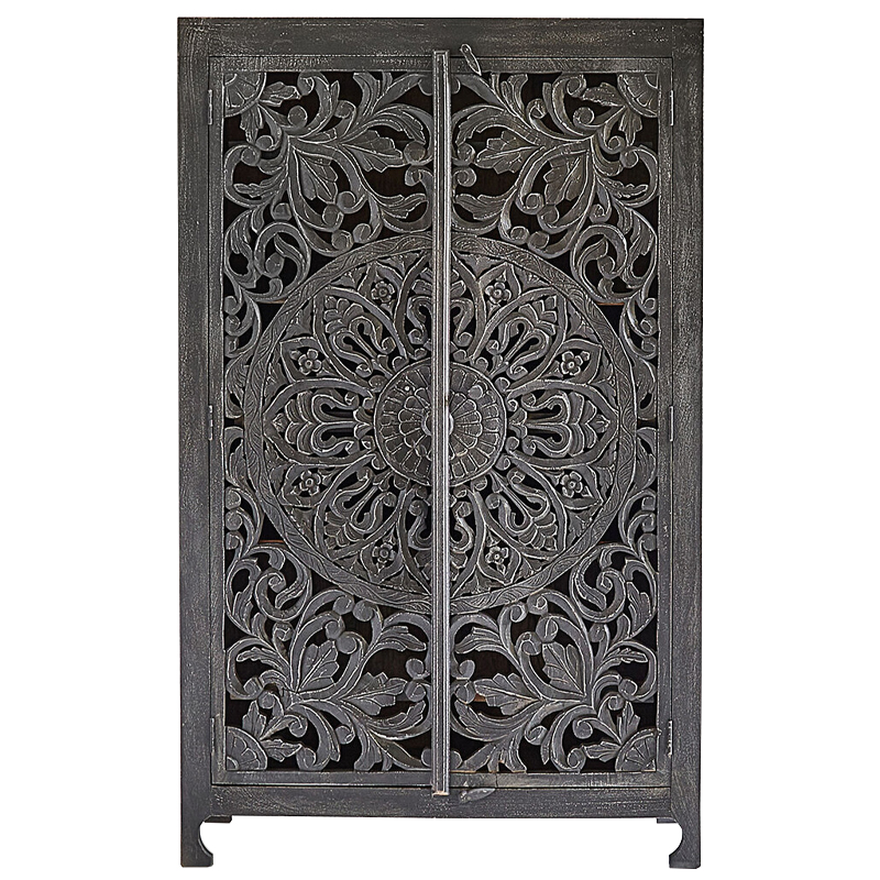 Шкаф Indian Antique White Furniture Cupboard Mistry серый Серый в Саратове | Loft Concept 