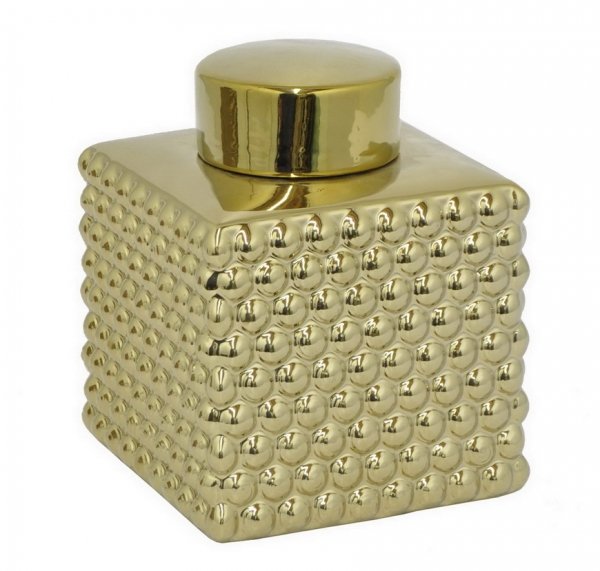 Сосуд с крышкой Chaplet Gold Small Золотой Сосуд с крышкой Chaplet Gold Small Золотой в Саратове | Loft Concept
