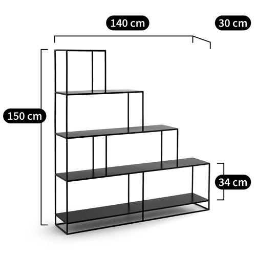 Ступенчатый стеллаж Menzie Steps Metal Rack Black в Саратове