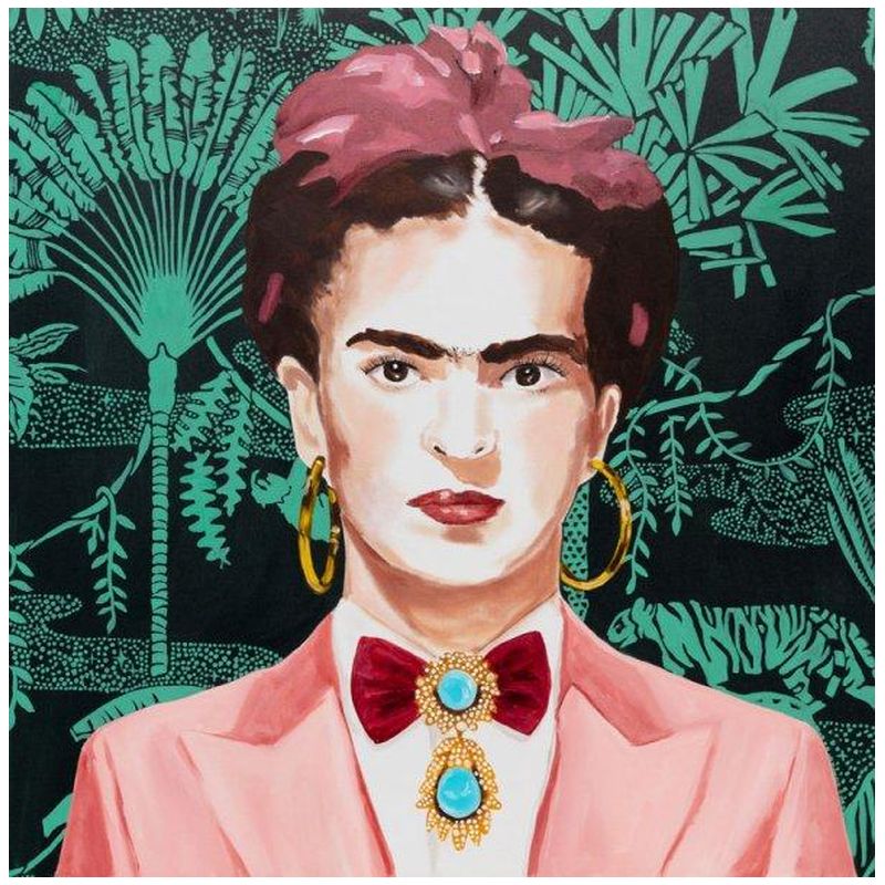 Картина Frida with Pink Power Suit and Jungle Wallpaper Мульти в Саратове | Loft Concept 