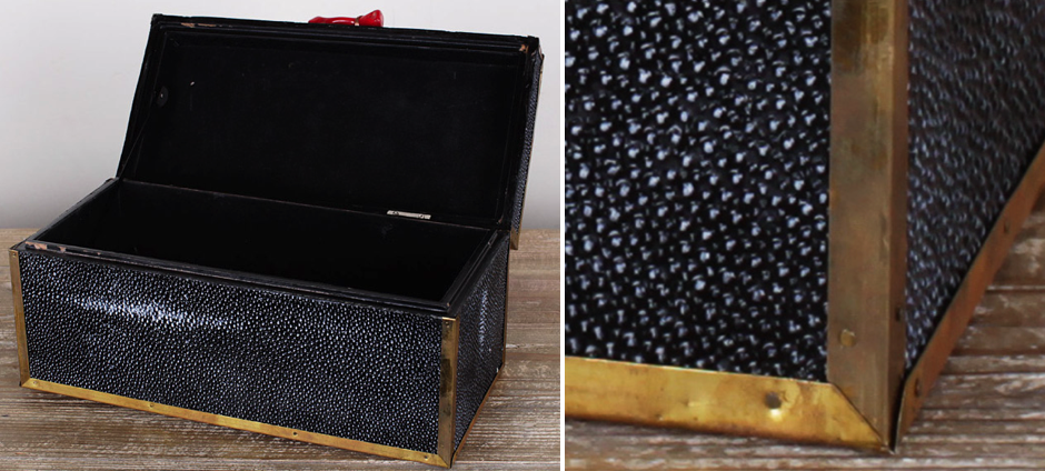 Шкатулка из ската Black Caviar Red Coral Шкатулка из ската Black Caviar Red Coral - Loft-Concept в Саратове