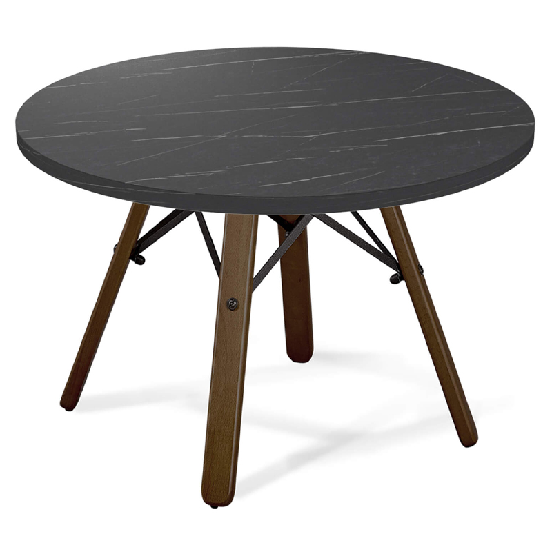 Стол журнальный c круглой столешницей на четырех коричневых ножках Charm Coffee Table Коричневый Черный Стол журнальный c круглой столешницей на четырех коричневых ножках Charm Coffee Table Коричневый Черный в Саратове | Loft Concept