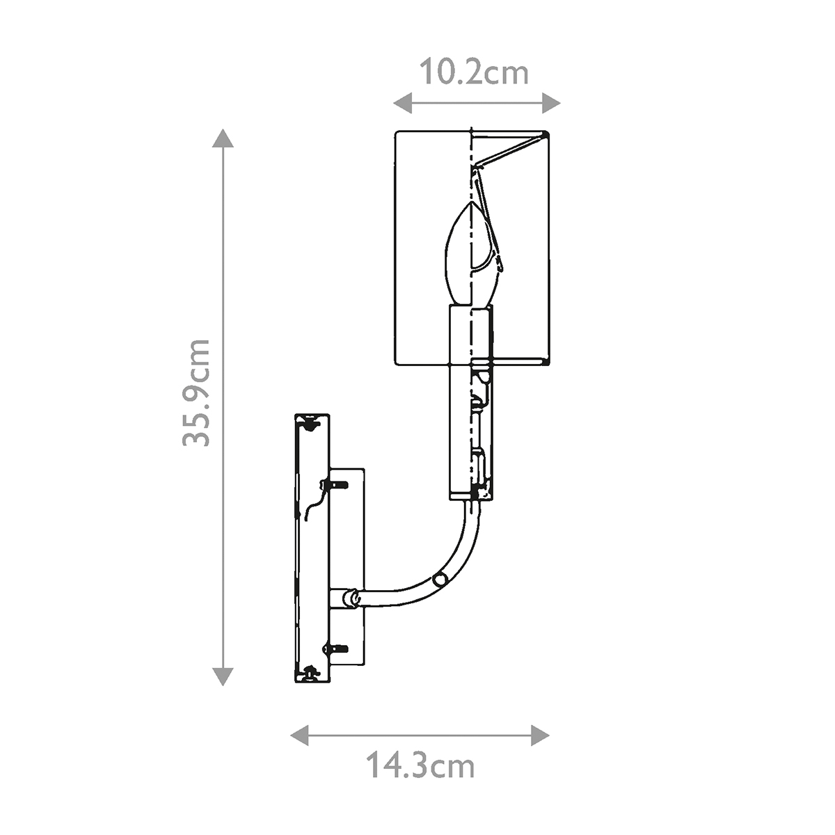 Бра с прямоугольным основанием цвета хром и белым цилиндрическим льняным абажуром Feiss в Саратове