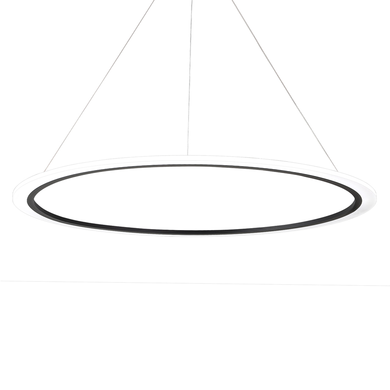 Люстра подвесная светодиодная кольцевая черного цвета Ring Horizontal Черный Белый Люстра подвесная светодиодная кольцевая черного цвета Ring Horizontal Черный Белый в Саратове | Loft Concept
