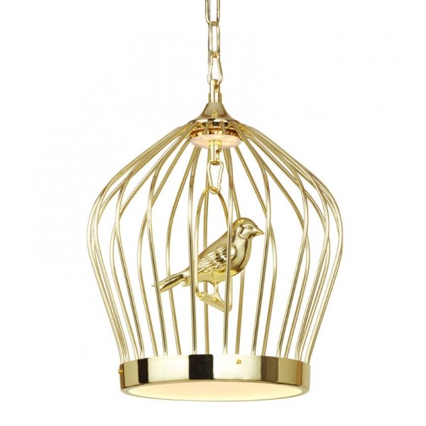 Люстра Birdcage Chandelier Gold Глянцевое золото в Саратове | Loft Concept 