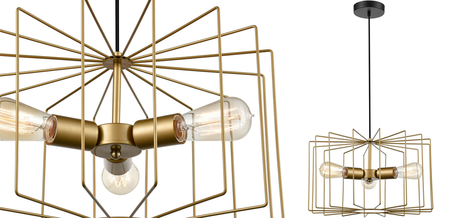 Люстра Cage Wire Color gold Люстра Cage Wire Color gold - Loft-Concept в Саратове
