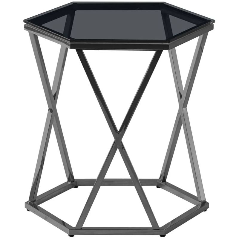 Стол приставной Ormando Collection Dark Chrome №2 Темный хром Стекло Смок Стол приставной Ormando Collection Dark Chrome №2 Темный хром Стекло Смок в Саратове | Loft Concept