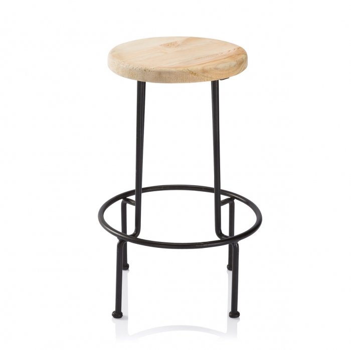 Барный стул Industrial Iron Linden Bar Stool Древесина Черный в Саратове | Loft Concept 