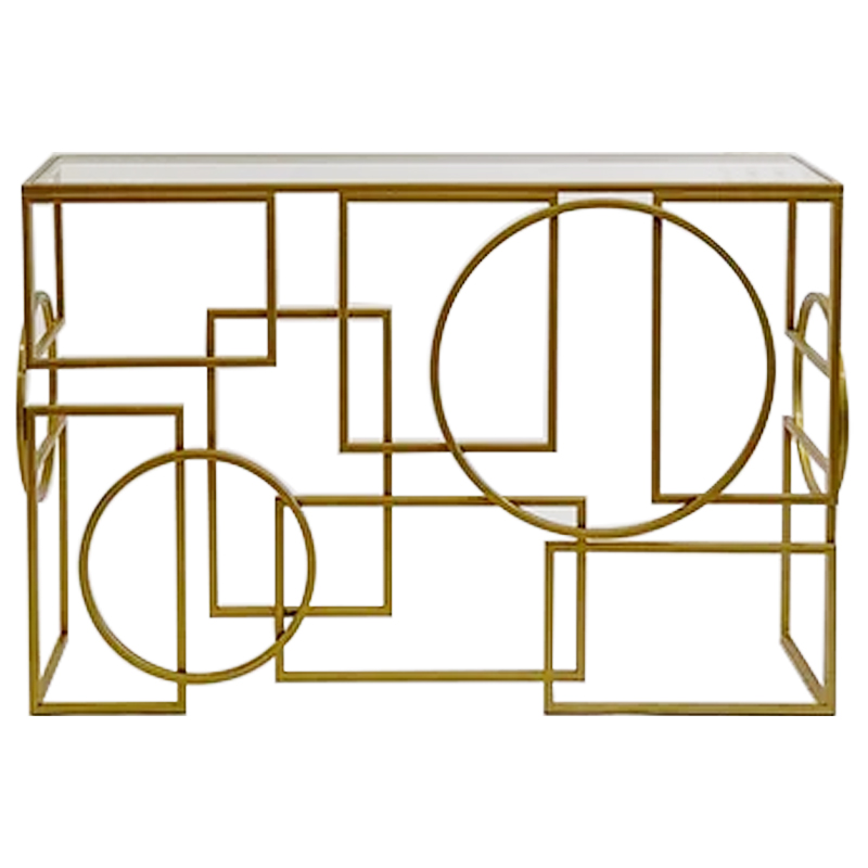 Консоль Geometric Figures Gold Console Золотой Прозрачное Стекло в Саратове | Loft Concept 