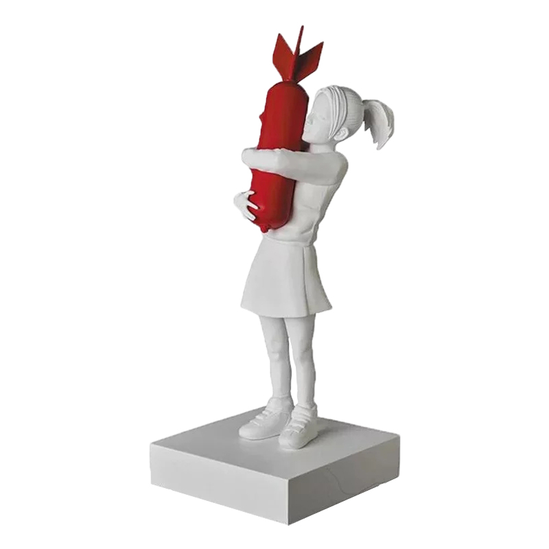 Статуэтка Banksy Bomb Hugger Sculpture Red Белый Красный в Саратове | Loft Concept 