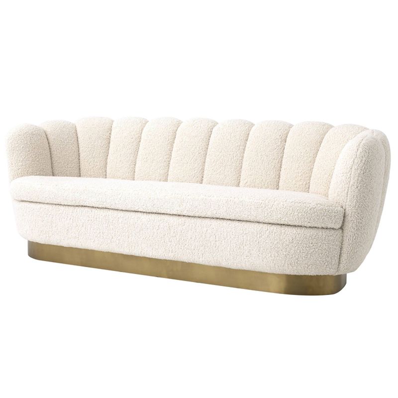 Диван Eichholtz Sofa Mirage faux shearling Белый Латунь в Саратове | Loft Concept 