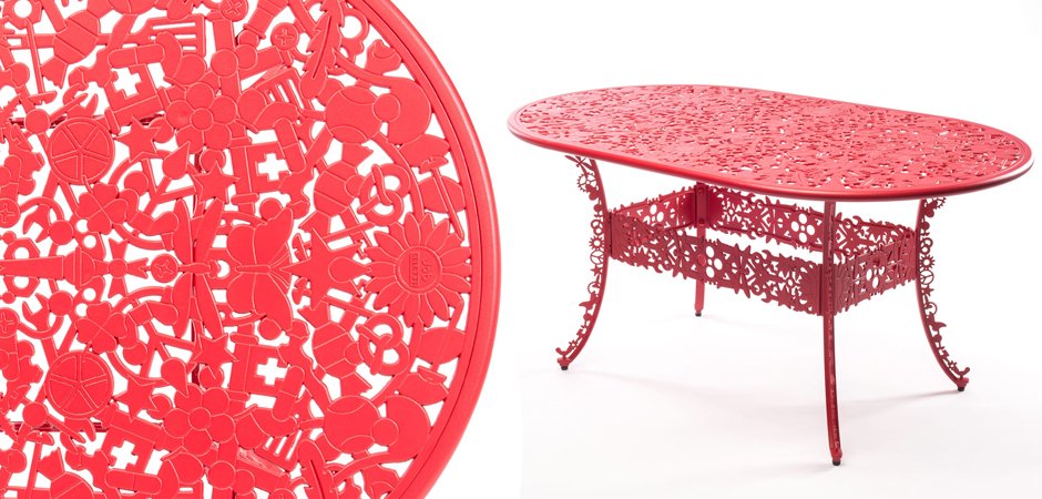 Обеденный стол Industry Collection ALUMINIUM OVAL TABLE – RED Обеденный стол Industry Collection ALUMINIUM OVAL TABLE – RED - Loft-Concept в Саратове