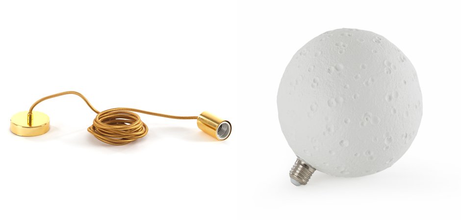Подвесной светильник Seletti Moon Bulb Big Подвесной светильник Seletti Moon Bulb Big - Loft-Concept в Саратове