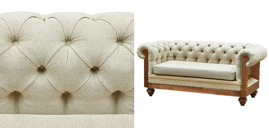 Диван Deconstructed Chesterfield Sofa double Ivory Linen Диван Deconstructed Chesterfield Sofa double Ivory Linen - Loft-Concept в Саратове