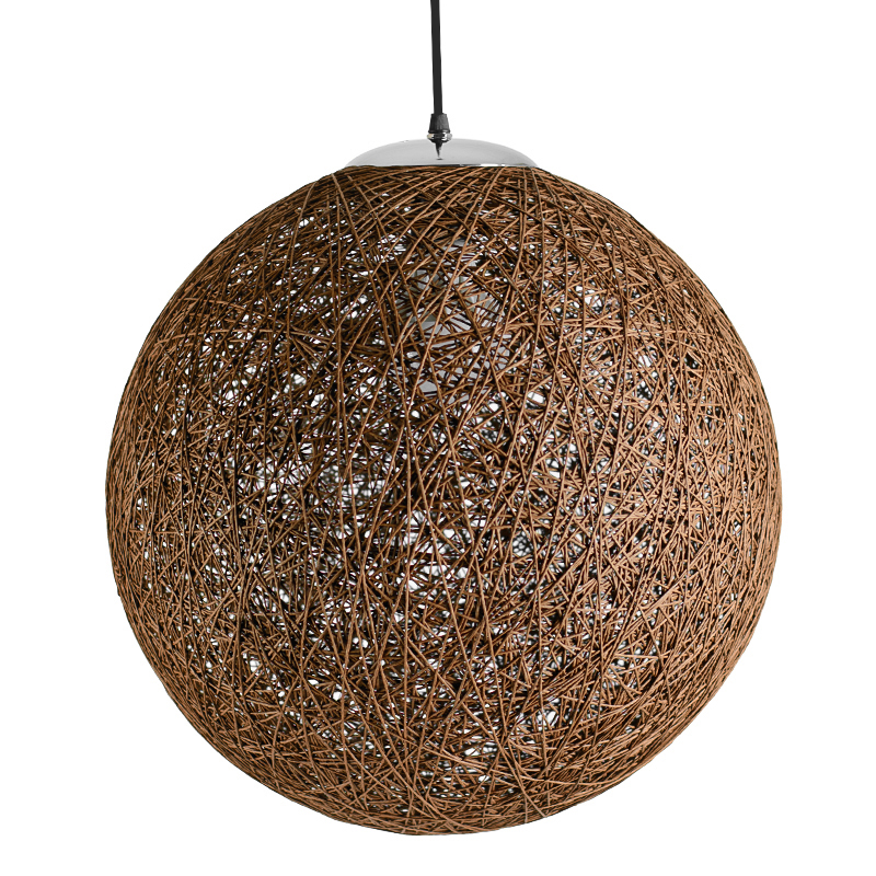 Подвесной светильник Moooi Thread Papier Mache Lamp brown Коричневый Подвесной светильник Moooi Thread Papier Mache Lamp brown Коричневый в Саратове | Loft Concept
