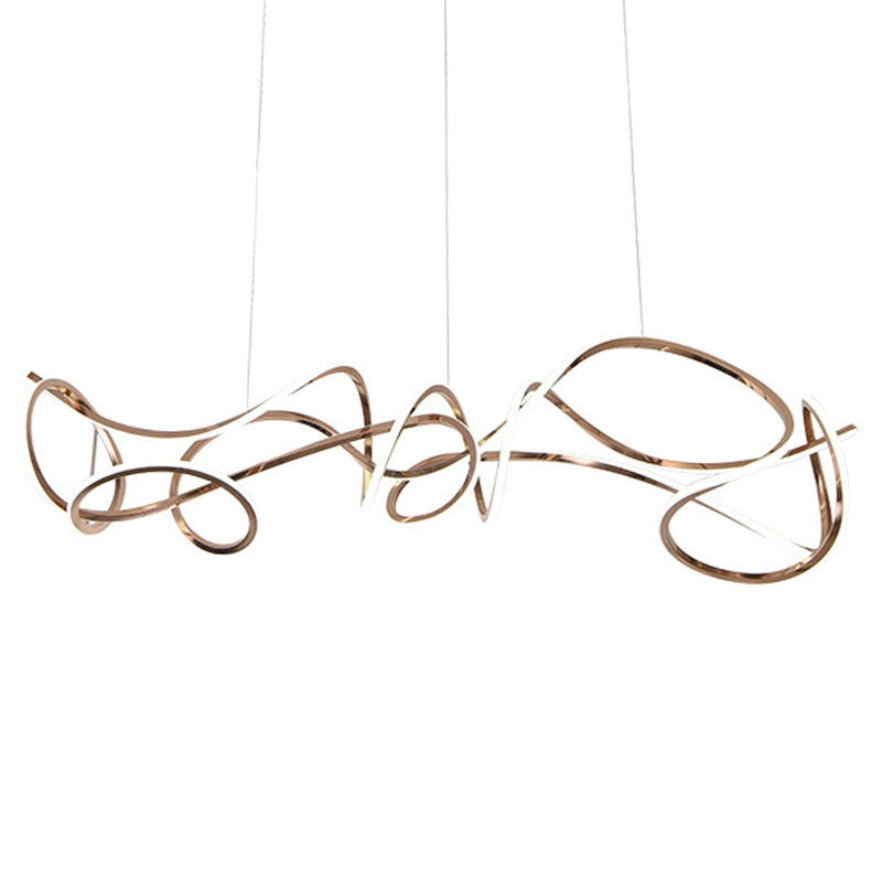 Светодиодная люстра Curly Ribbon Light Глянцевое золото в Саратове | Loft Concept 