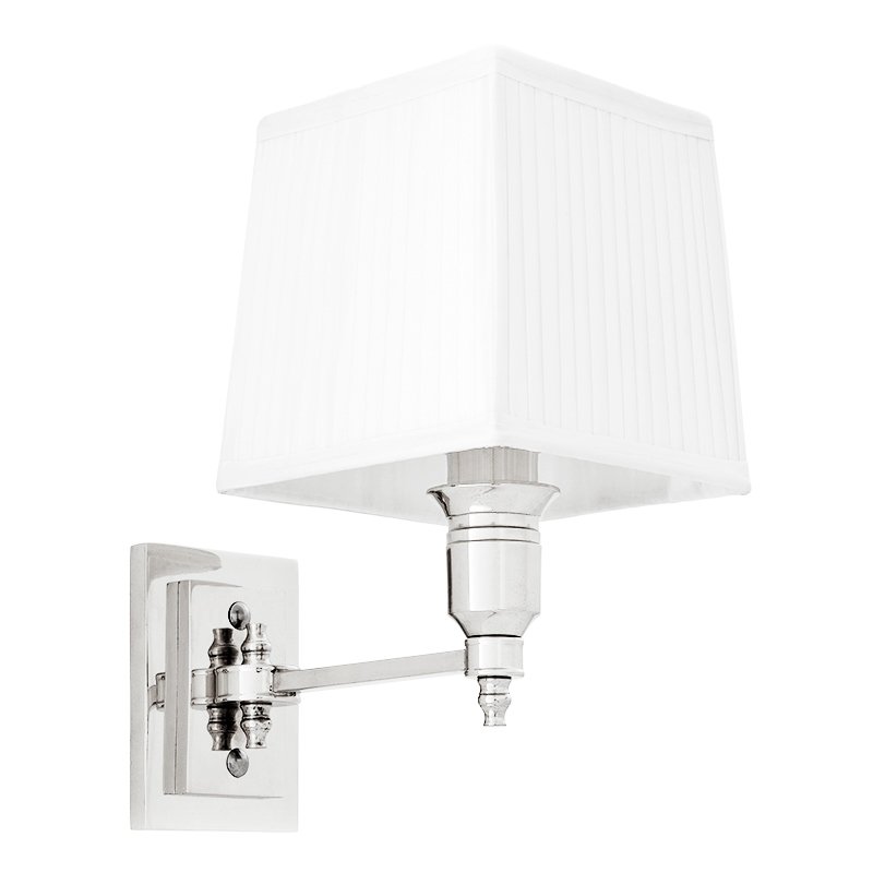 Бра Wall Lamp Lexington Single Nickel+White Никель Белый в Саратове | Loft Concept 