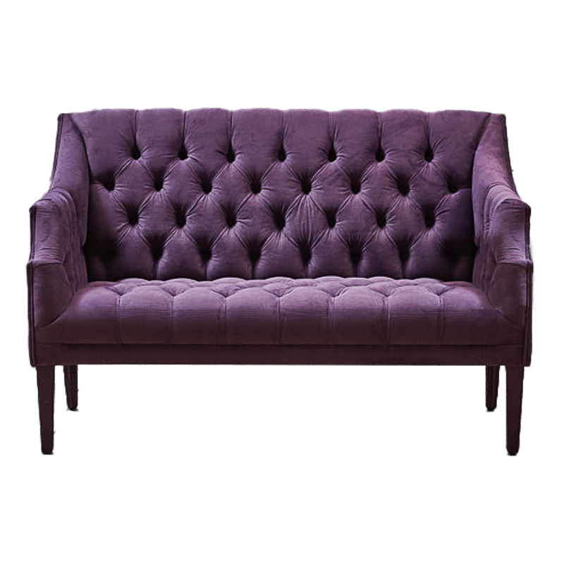 Диван Morton Capitone Sofa лиловый лен Коричневый Лиловый в Саратове | Loft Concept 